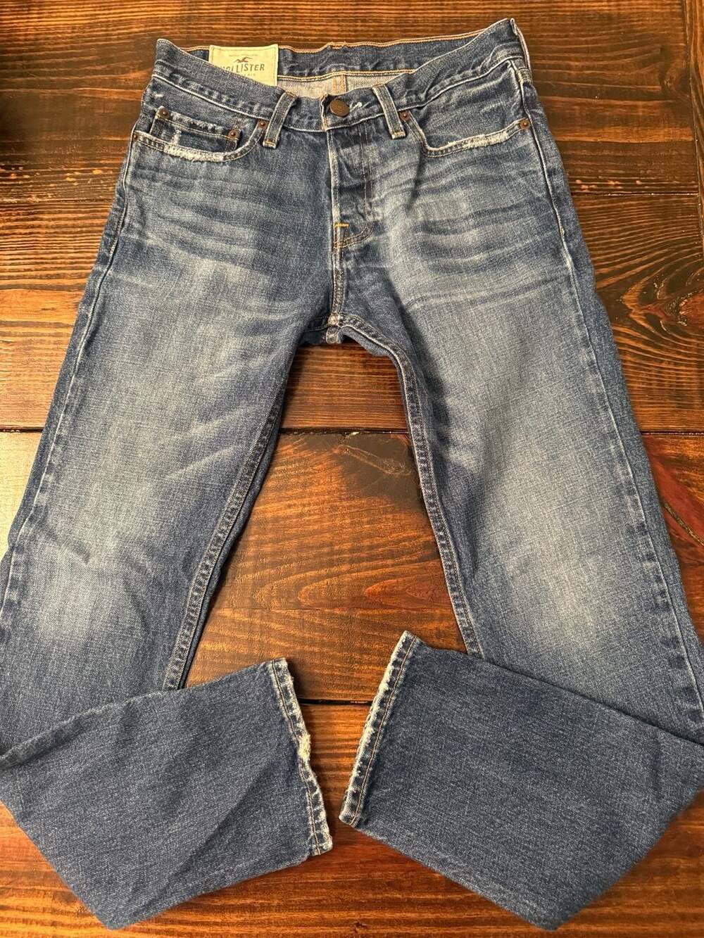 Hollister Pacific Merchants California Blue Distressed Denim Jeans W28 L30